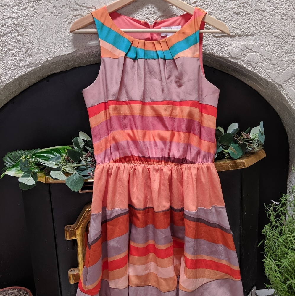 Vibrant southwestern colored A line dress